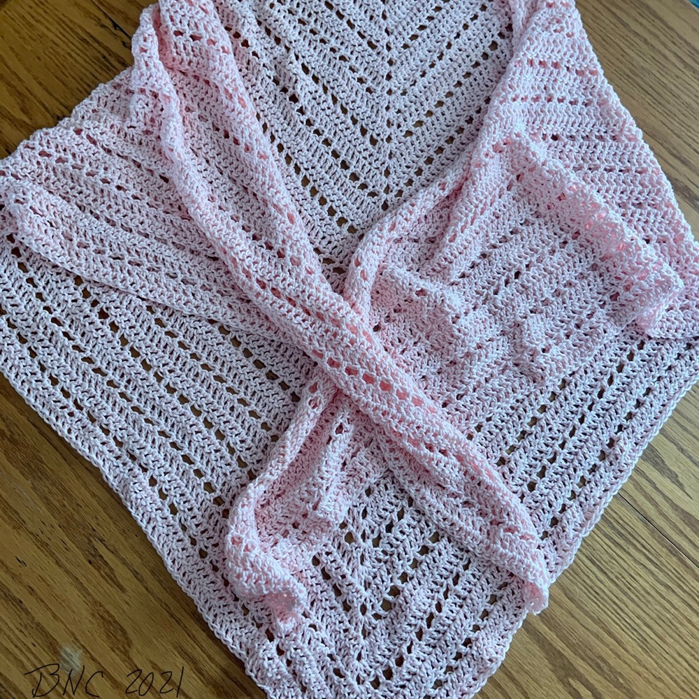 Crocheted Shawl - Pink - image 2